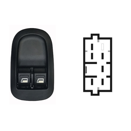 BLOCCO COMANDI ALZACRISTALLI ANTERIORE PORTA ANTERIORE SINISTRA 6 PIN 2 INTERRUTTORI CON RETROVISORI NON ELETTRICI CON COMFORT 