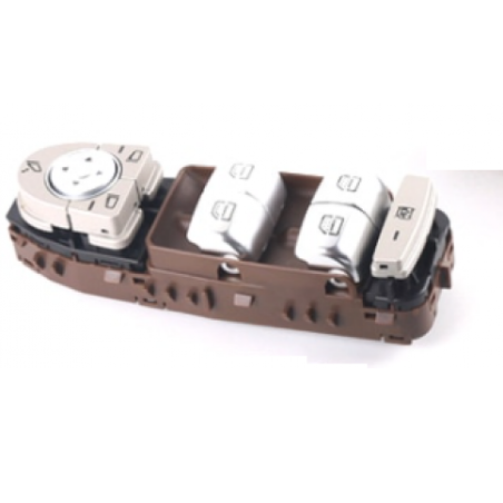 BLOCCO COMANDI PORTA ANTERIORE SINISTRA 3 PIN 4 INTERRUTTORI BASE MARRONE LUCE BIANCA CON RETROVISORI RIBALTABILI ELETTRICAMENT