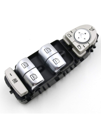 BLOCCO COMANDI ALZACRISTALLIRETROVISORI PORTA ANTERIORE SINISTRA 3 PIN 4 INTERRUTTORI BASE NERALUCE BIANCA CON RETROVISORI RIBA
