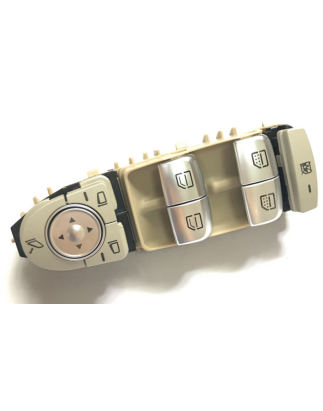 BLOCCO COMANDI ALZACRISTALLIRETROVISORI PORTA ANTERIORE SINISTRA 3 PIN 4 INTERRUTTORI BASE BEIGELUCE BIANCA CON RETROVISORI RIB