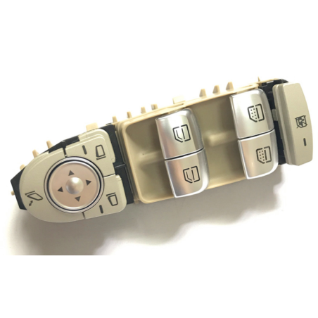 BLOCCO COMANDI ALZACRISTALLIRETROVISORI PORTA ANTERIORE SINISTRA 3 PIN 4 INTERRUTTORI BASE BEIGELUCE BIANCA CON RETROVISORI RIB