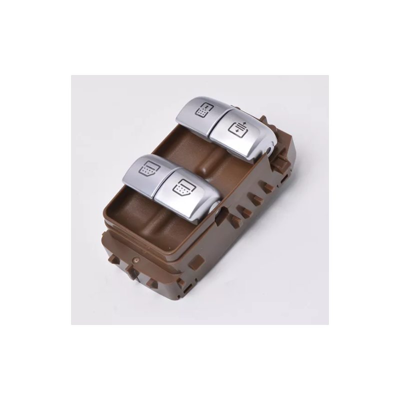 BLOCCO COMANDI ALZACRISTALLI PORTA POSTERIORE DESTRASINISTRA 3 PIN 4 INTERRUTTORI BASE MARRONEINTERRUTTORI SILVER FUNZIONE TEND