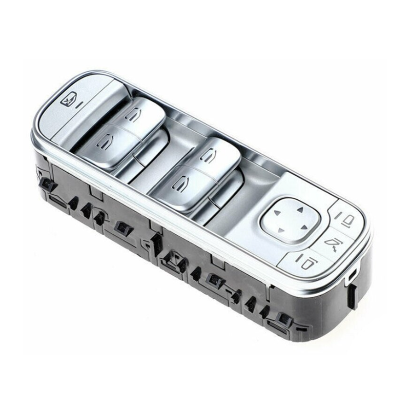 BLOCCO COMANDI ALZACRISTALLIRETROVISORI PORTA ANTERIORE SINISTRA 3 PIN 4 INTERRUTTORI ARGENTO BLOCCO FINESTRINI COMANDI RETROVI