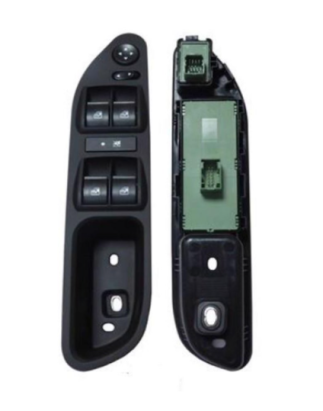 PULSANTIERA ALZACRISTALLI PORTA ANTERIORE SINISTRA 20 PIN 4 INTERRUTTORI CON CONNETTORE VERDE COMANDI RETROVISORI BLOCCO FINEST