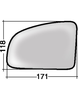 VETRO CON PIASTRA SINISTRO CROMATO ASFERICO TERMICO OPEL MERIVA 0103  0110