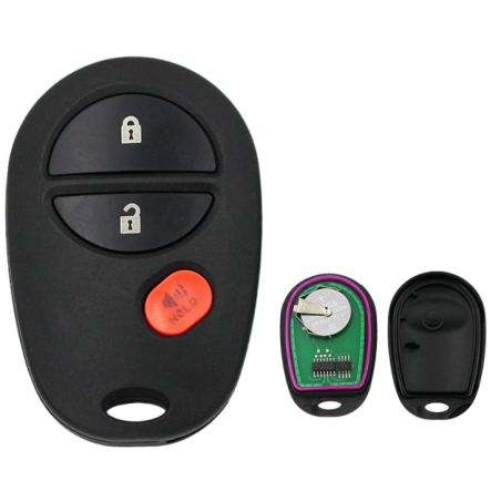 GUSCIO CHIAVE COMPLETO CON CHIP TIPO FREQUENZA: 433MHZ TASTO APERTURA TASTO CHIUSURA TASTO ANTIPANICO TOYOTA HIGHLANDER 0108, T