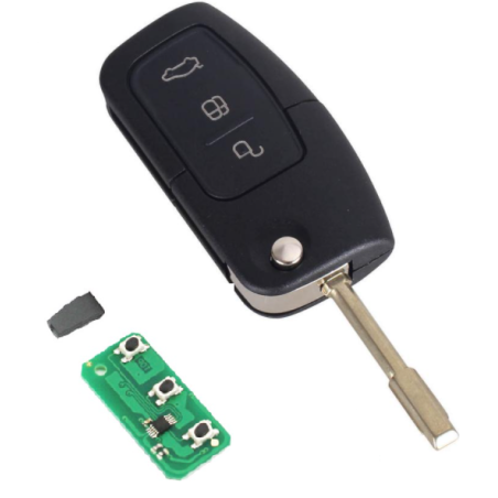 GUSCIO CHIAVE COMPLETO CON CHIP 4D60 TIPO FREQUENZA: 433MHZ TASTO APERTURA TASTO CHIUSURA TASTO PORTELLONE FORD MONDEO 0100  01