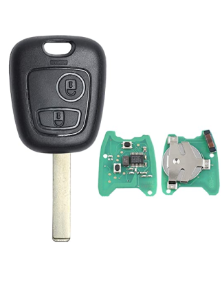 GUSCIO CHIAVE COMPLETO CON CHIP ID46 T14 TIPO FREQUENZA: 433MHZ TASTO APERTURA TASTO CHIUSURA PEUGEOT 407 0104  0110