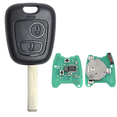 GUSCIO CHIAVE COMPLETO CON CHIP ID46 T14 TIPO FREQUENZA: 433MHZ TASTO APERTURA TASTO CHIUSURA PEUGEOT 407 0104  0110