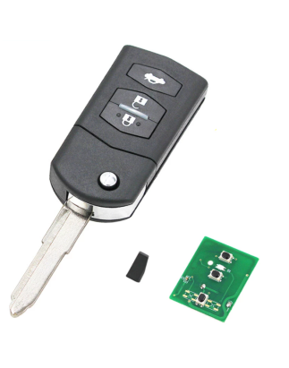 GUSCIO CHIAVE COMPLETO CON LAMA MAZ24R CON CHIP 4D63 TIPO FREQUENZA: 433MHZ BIT 80 TASTO APERTURA TASTO CHIUSURA TASTO PORTELLO