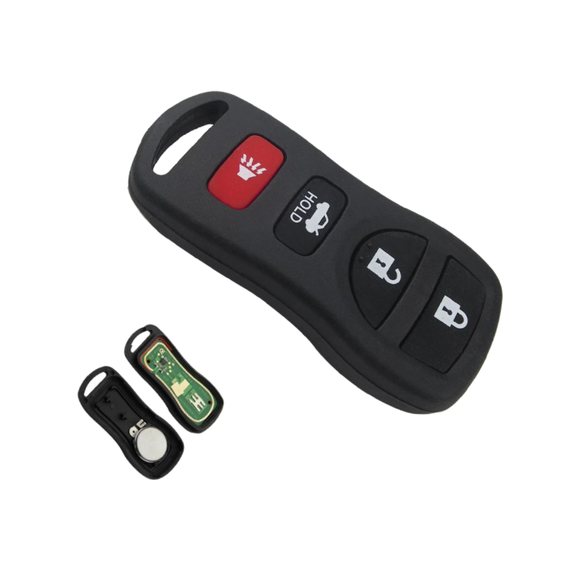 GUSCIO CHIAVE COMPLETO CON CHIP TIPO FREQUENZA: TASTO APERTURA TASTO CHIUSURA TASTO PORTELLONE TASTO ANTIPANICO NISSAN PATHFIND