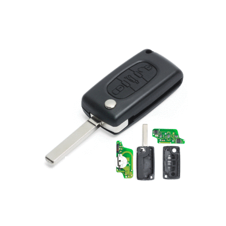 GUSCIO CHIAVE COMPLETO CON CHIP ID46 CE0523 TIPO FREQUENZA: 433MHZ TASTO APERTURA TASTO CHIUSURA TASTO PORTELLONE PEUGEOT 307 0