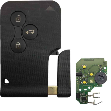 GUSCIO CHIAVE COMPLETO CON CHIP 7947 TIPO FREQUENZA: 433MHz TASTO APERTURA TASTO CHIUSURA TASTO PORTELLONE RENAULT MEGANE COUPE