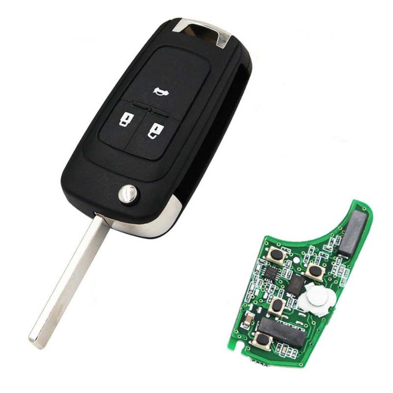 GUSCIO CHIAVE COMPLETO 3 TASTI: CON LAMA HU100 CON CHIP ID46 TIPO FREQUENZA: 433MHZ TASTO APERTURA TASTO CHIUSURA TASTO PORTELL