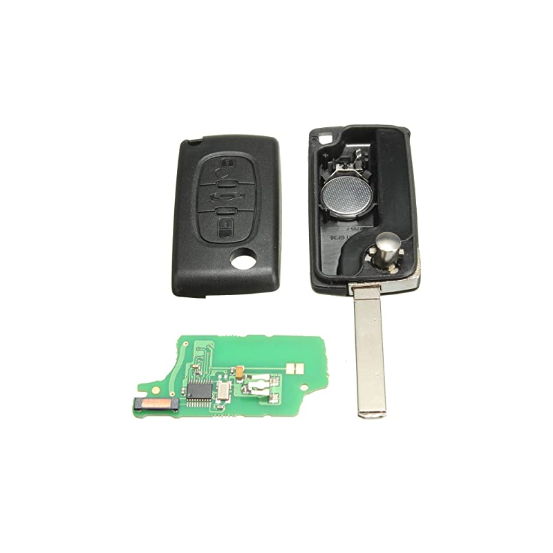 GUSCIO CHIAVE COMPLETO CON CHIP ID46 CE0536 TIPO FREQUENZA: 433MHZ TASTO APERTURA TASTO CHIUSURA TASTO PORTELLONE PEUGEOT 307 0