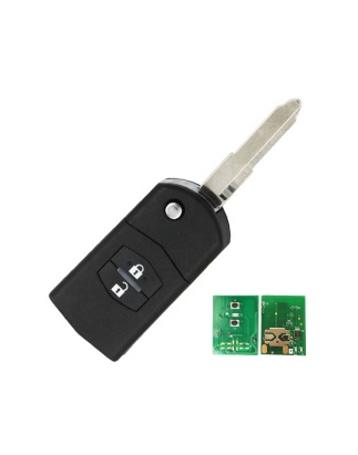 GUSCIO CHIAVE COMPLETO CON LAMA MAZ24R CON CHIP 4D63 TIPO FREQUENZA: 433MHZ BIT 80 TASTO APERTURA TASTO CHIUSURA MAZDA 3 SDN-HB