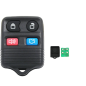 GUSCIO CHIAVE COMPLETO CON CHIP TIPO FREQUENZA: 315MHZ TASTO APERTURA TASTO CHIUSURA TASTO PORTELLONE TASTO ANTIPANICO FORD TRA