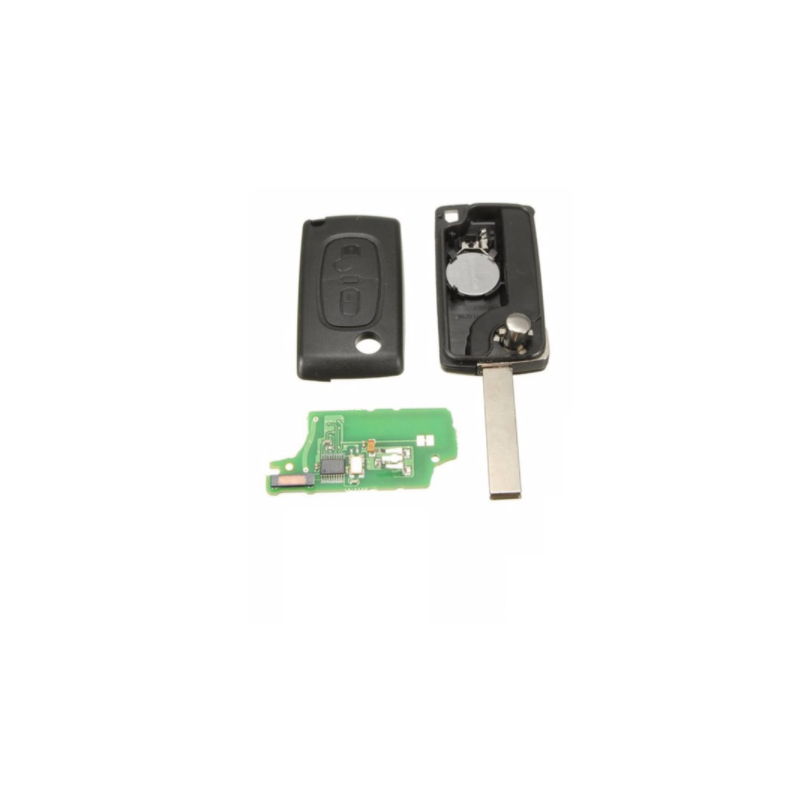GUSCIO CHIAVE COMPLETO CON CHIP ID46 CE0523 TIPO FREQUENZA: 433MHZ TASTO APERTURA TASTO CHIUSURA PEUGEOT 407 0104  0110
