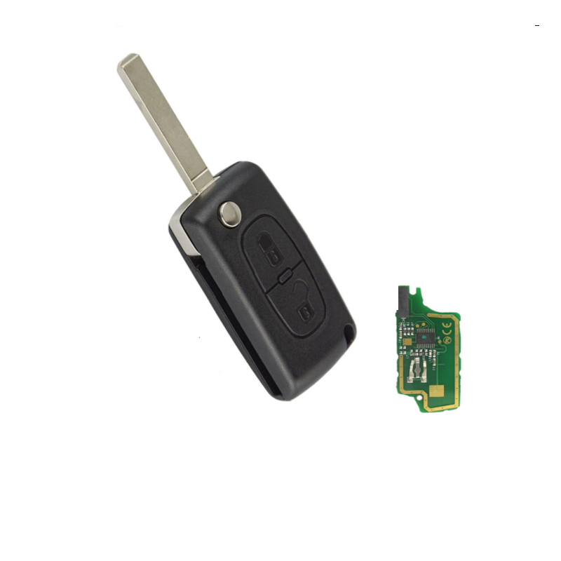 GUSCIO CHIAVE COMPLETO 3 TASTI: CON LAMA VA2 CON CHIP ID46 CE0536 TIPO FREQUENZA: 433MHZ TASTO APERTURA TASTO CHIUSURA TASTO PO