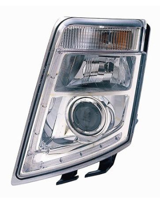 PROIETTORE SINISTRO LED REGOLAZIONE MANUALE CON PARABOLA CROMATA VOLVO TRUCK FH16 0208  0513