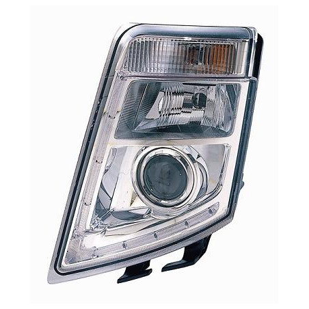 PROIETTORE SINISTRO LED REGOLAZIONE MANUALE CON PARABOLA CROMATA VOLVO TRUCK FH16 0208  0513