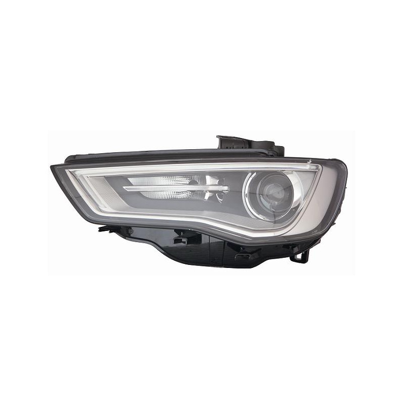 PROIETTORE DESTRO XENON CON LED CON PARABOLA INTERNA GRIGIA CON MOTORE AUDI A3 3DSPORTBACK 0112  0116, AUDI A3 SPORT SEDANCABRI
