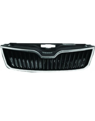 GRIGLIA PARAURTI ANTERIORE NERA CON MODANATURA CROMATA SKODA RAPID 0112  0119