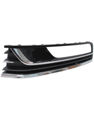 GRIGLIA PARAURTI ANTERIORE SINISTRA NERA LUCIDA CON FENDINEBBIA CON PROFILI CROMATI VOLKSWAGEN PASSAT 0111  0115