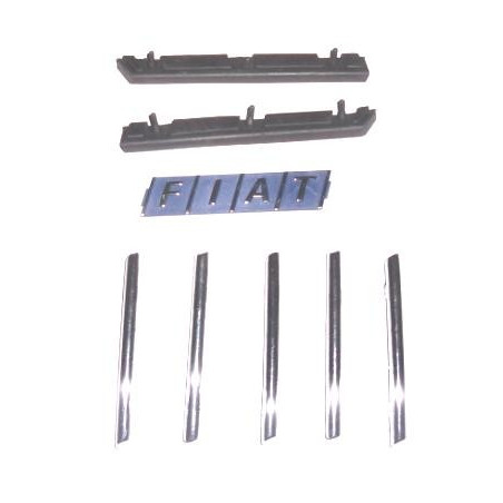 KIT GRIGLIE CROMATE 5 BARRETTE + SIGLA + 2 GUARNIZIONI FIAT UNO 0189  0193