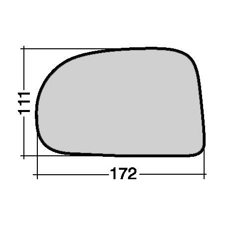 VETRO CON PIASTRA DESTRO HYUNDAI ATOS 0197  0100, HYUNDAI ATOS PRIME 0103  0107, HYUNDAI ATOS PRIME 0199  0103