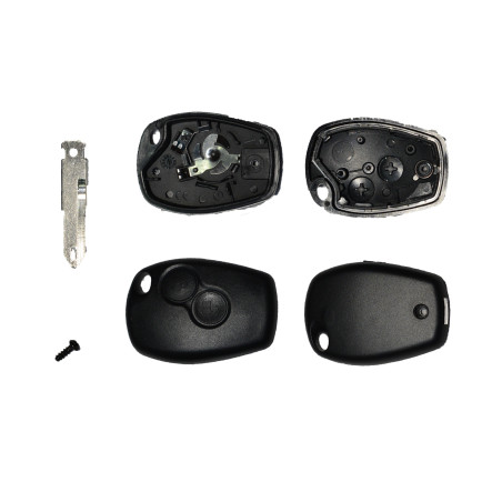 GUSCIO CHIAVE NERO 2 TASTI: CON VITE TASTO APERTURA TASTO CHIUSURA LAMA NE73 DACIA SANDERO 0108  011  RENAULT CLIO 01-06CAMPUS 