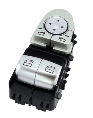 BLOCCO COMANDI ALZACRISTALLIRETROVISORI PORTA ANTERIORE SINISTRA 3 PIN 2 INTERRUTTORI CROMATO MERCEDES-BENZ V W447 0115  0120, 