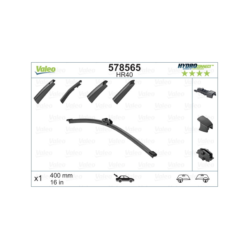 SPAZZOLA TERGI HYDROCONNECT UNI-CLICK POSTERIORE SINGOLA 400mm CODICE BREVE: HR40