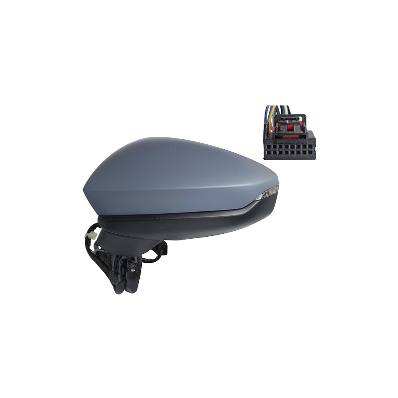 RETROVISORE ELETTRICO DESTRO 14 PIN CON PRIMER TERMICO RICHIUDIBILE ELETTRICAMENTE CON FANALINO INTEGRATO LED CON MEMORIA AUDI 